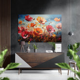 Poppies Brushed Aluminum Dibond Wall Art.
